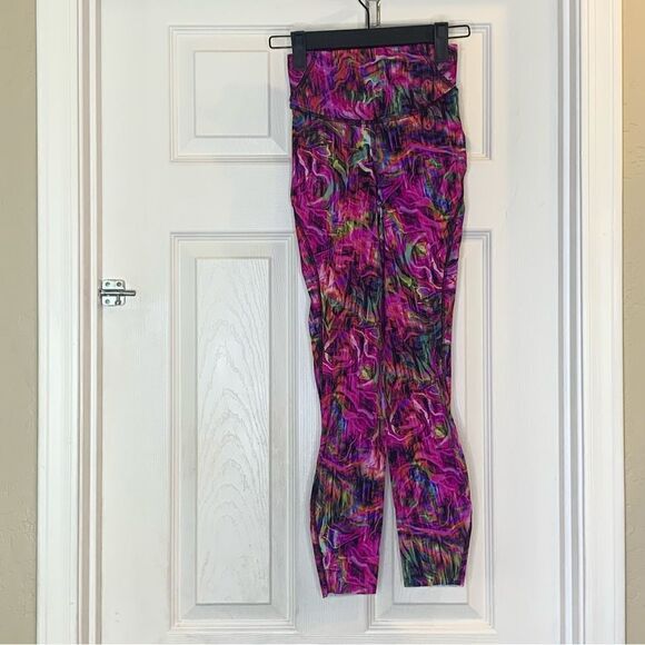 Lululemon Fast and Free High-Rise Tight 25" Size 0 Hyper Flow Pink Multi - Picture 8 of 9